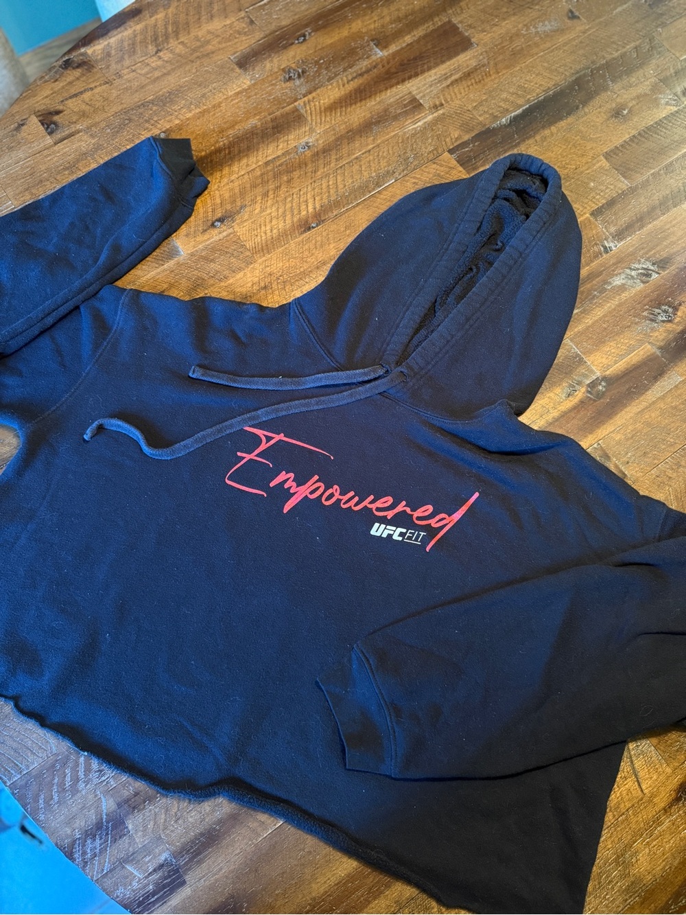 UFC Fit Black Womens Cropped Hoodie